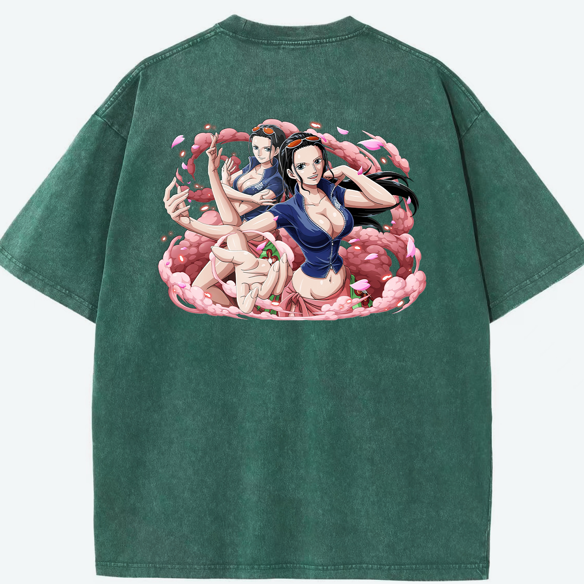 ワンピース ニコ・ロビン ONE PIECE Nico Robin 綿100% ヴィンテージ風 半袖Tシャツ（背面プリント）